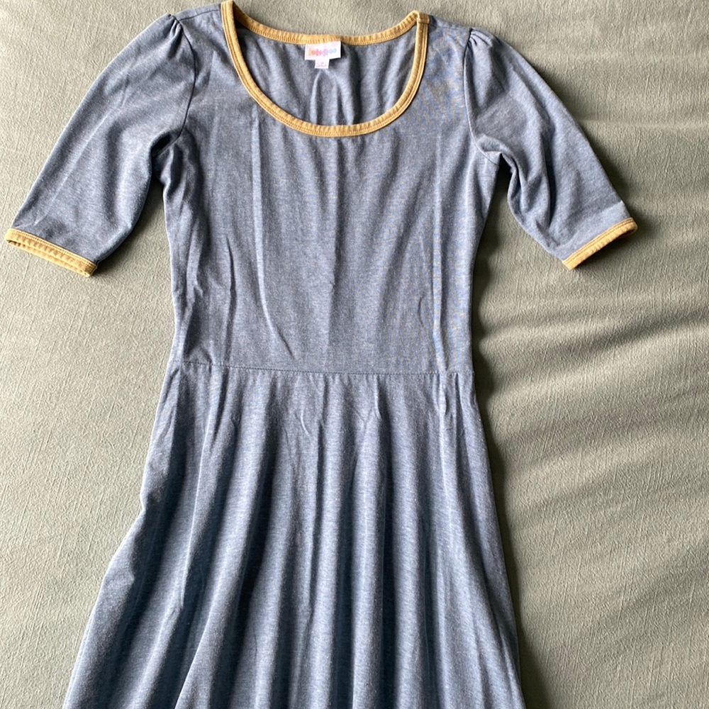 Blue and yellow maxi dress, size S